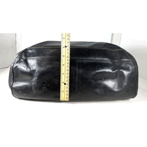 Fossil Black Faux Leather Tote Bag - Lightly Distressed - Picture 12 of 16